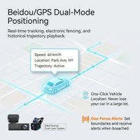 Caméra embarquée 4G 2K à double objectif, prête à l'emploi en gros, avec application intelligente, visualisation en direct à distance, suivi GPS et surveillance de stationnement du véhicule
