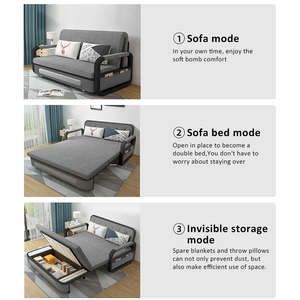 Hiện đại gấp <span class=keywords><strong>Sofa</strong></span> giường chuyển đổi đồ nội thất phòng khách với Vải bọc và khung kim loại cho nhà hoặc căn hộ - Product Image 6