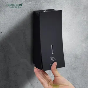 नई डिजाइन 450ML दबाने एबीएस प्लास्टिक दीवार माउंट तरल पुस्तिका काले साबुन मशीन