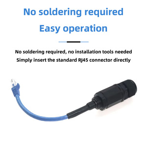 M25 CAT5E Network Shield IP67 Waterproof <strong>RJ45</strong> Ethernet <strong>Connector</strong> Panel Mount with Pigtail Cable Outdoor 25cm - Product Image 2