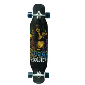 Longboard complet de planche à roulettes d'érable de 42 pouces pour des adolescents Abec-9 portant des roues long skateboard d'OEM