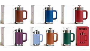 Cafetière à piston en acier inoxydable écologique, <span class=keywords><strong>design</strong></span> moderne, double paroi, acier inoxydable noir mat, isolation sous vide - Product Image 6
