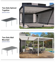 Pergola en aluminium avec toit à lames orientables, stores latéraux, finition thermolaquée, écran, décorations pour villa, terrasse, balcon, jardin