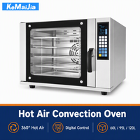 Four à convection commercial 60L 95L 120L CKE en acier inoxydable 304, circulation d'air chaud à 360°, 5 plateaux, contrôle numérique