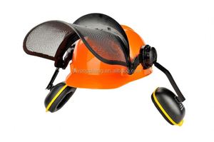 Casque de sécurité forestière de bonne qualité avec visière en maille et protège-oreilles, certifié CE EN 397 EN1731, réglable et résistant aux chocs - Product Image 3