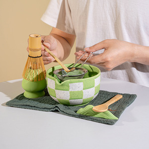 Juego Completo de Preparación de Matcha de Diseño Japandi, Grado Ceremonial, 4/5/7/8 Piezas, Batidor de Bambú, Tazón de Cerámica, Kit para Hogar/Cafetería - Product Image 2