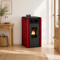 Poêle à granulés autoportant carré minimaliste moderne Pansee série PS avec télécommande intelligente Wi-Fi pour villa, appartement, maison