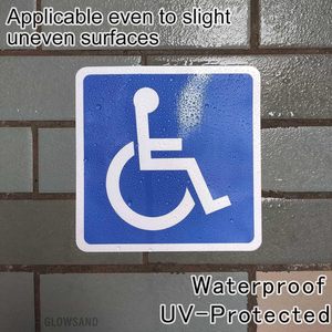 <b>Car</b> Vinyl Sticker Disability Symbol Blue Rectangle Self Adhesive Digital Printing Gloss Lamination <b>Car</b> Window Body <b>Decal</b> - Product Image 3