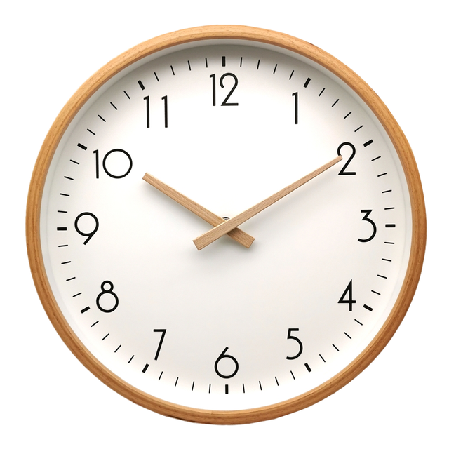 Modern Luxury Wall Clock Bamboo Brand Single Face Quartz Display with Needle Feature Radio for Living Room Home Decorative