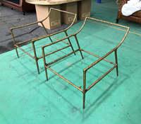 Fauteuil en tissu au design moderne pour salon, villa, hôtel, projet, forgé à la main, en laiton doré, en fonte de fer, chaise longue