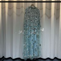 Abaya de Dubaï faite à la main, perlée, brodée de fleurs, style bohème, pour femmes musulmanes, nouvelle collection 2026, robe kaftan modeste pour l'Aïd et le Ramadan