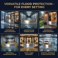 Sistema de Barrera Contra Inundaciones de Acero Inoxidable, Protección Impermeable Contra Inundaciones, Puerta Desmontable Contra Inundaciones para Sótano, Garaje, Diseño Personalizado