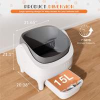 Nouvelle litière automatique pour chat de luxe, modèle haut de gamme, design ouvert, autonettoyante, facile à nettoyer, en plastique écologique, grande capacité 65L