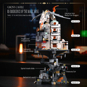 Mini Wizard Bank <strong>Building</strong> <strong>Model</strong> 1:8 Scale Plastic DIY Educational Toy Assembled Castle Block Toys JD026 - Product Image 2