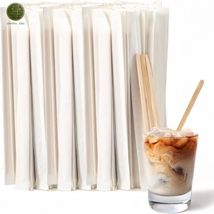 Palillos Agitadores de Bambú y Abedul Biodegradables con Logotipo Personalizado, Cucharas Planas de Madera de 114 mm para Café, Té y Leche, Venta al Por Mayor - Product Image 5