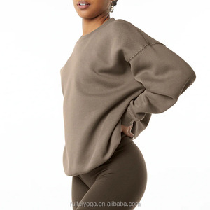 Áo Nỉ Cổ Tròn Lông Cừu Ngoại Cỡ Cho Nữ Trễ Vai Chất Lượng Cao Thêu Theo Yêu Cầu Áo Len Chui Đầu Áo Hoodie Terry Kiểu Pháp - Product Image 2