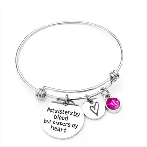 stainless steel bangles 12 birthstone jewelry women custom engraved silver alex and ani bangle