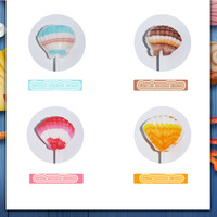 Sucettes en forme de coquillage colorées de 12 g, bonbons durs aux fruits mélangés pour les fêtes d'enfants et les cadeaux