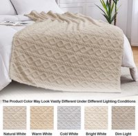 Couverture de lit chaude en flanelle en peluche de couleur crème douce et confortable de qualité supérieure pour toutes les saisons