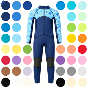 Costume da bagno intero unisex Phayon taglie forti <span class=keywords><strong>estivo</strong></span> UPF 50+ ad asciugatura rapida con stampa Ocean Explorer, maniche lunghe, cerniera frontale e protezioni per le ginocchia - Product Image 6