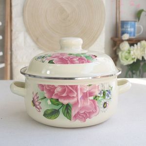 Casserole compacte émaillée épaissie 18CM à double poignée pour la cuisson des nouilles et la cuisine domestique - Product Image 3