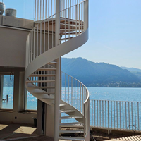 Escaliers en spirale extérieurs en acier inoxydable 316 robustes pour les propriétés de luxe en bord de mer