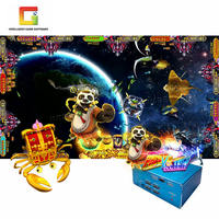 Juego de mesa de pesca de 85 pulgadas, máquina de cazador, arcade kongfu, panda, 2 jugadores, software de juego de peces de pie, popular de EE. UU.