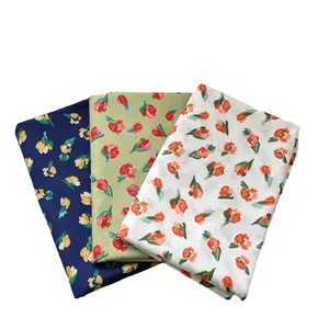 2022 News Cotton print fabric 110gsm tulip floral print fabric for kids dress