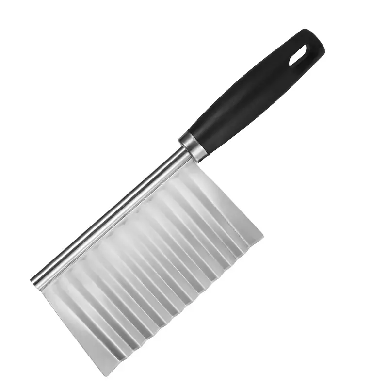 1pcs mới khoai tây dao thép không gỉ Khoai Tây Chip BỘT RAU Crinkle lượn sóng cắt Slicer trái cây dao thực phẩm