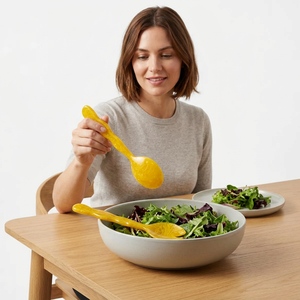 Yellow Resin <b>Salad</b> Servers Set Dishwasher Safe Eco-Friendly <b>Salad</b> <b>Tools</b> - Product Image 1