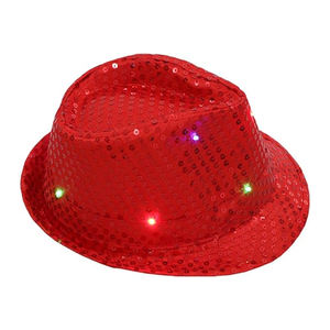 Sombrero Fedora de lentejuelas LED con brillo intermitente colorido personalizado forma redonda sombrero <span class=keywords><strong>Pandora</strong></span> LED para fiestas de Diwali <span class=keywords><strong>Navidad</strong></span> y Año Nuevo - Product Image 2