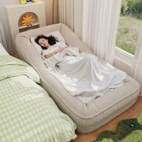 Fauteuil inclinable moderne à double usage, pliable, hauteur réglable, design modulaire, revêtement en tissu rembourré de coton pour se détendre et dormir