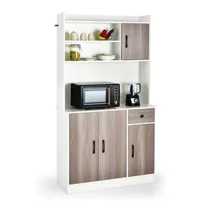 Buffet Pantry on Island Kitchenware Server with Drawer, Shelf and Storage Cabinet Kitchen Hutch Sideboard