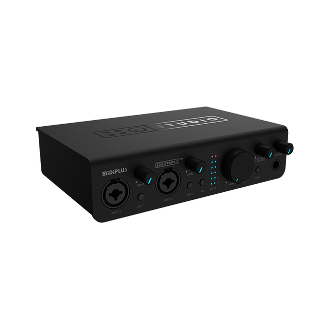 Midiplus Professional USB Audio Interface High Quality 48V Phantom Power OTG Port for Two Mobile Phones Live Sound Card Mixers