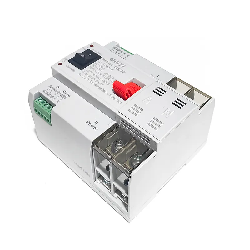 BEYQS 2P 220V 125a interruptor de transferencia manual y automático de doble potencia ATS para generador diésel