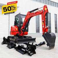 Excavator Mini Infront 3.5 Ton EPA Baru untuk Pertanian, Mesin Excavator Crawler dengan Mesin Kubota 1 Ton 2 Ton, Excavator Kecil