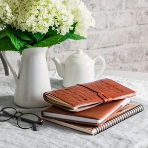 Engraved Premium Faux Leather Hardcover <b>Journal</b> 140 Refillable Pages Heartfelt Message A6 Size Gift Travel Phone Card - Product Image 2