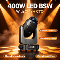 LEAHUA 400W BSW 3-en-1 Projecteur LED à tête mobile avec CMY CTO Beam Spot Wash Zoom DMX pour éclairage de scène, théâtre, DJ, discothèque et événements
