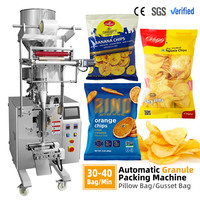 Machine d'emballage automatique verticale pour chips de fruits, tortillas, pommes de terre et bananes en sachets coussin