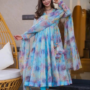 Saree indio estilo Bollywood Glorious Premium Bollywood Sequance Saree bordado trabajo Saree con blusa de diseñador para mujer - Product Image 2