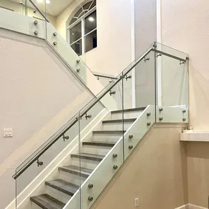 Railings Design 316 stainless steel staircase advertising glass holder standoff