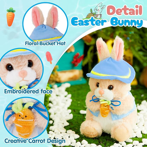10 pouces charmant lapin de pâques <span class=keywords><strong>peluche</strong></span> <span class=keywords><strong>peluche</strong></span> tenant carotte accrocheur en <span class=keywords><strong>peluche</strong></span> lapin de pâques parfait enfants cadeaux - Product Image 2