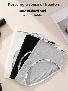 Set di 3 Mutandine da Donna a Vita Media, <span class=keywords><strong>Senza</strong></span> <span class=keywords><strong>Cuciture</strong></span>, Traspiranti, in Viscosa e Spandex, con Lettere in Vita - Product Image 6