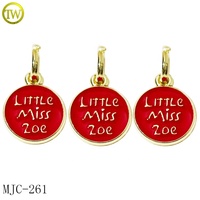 Breloques de bijoux attrayantes, adaptées aux bijoux multicolores, pendentifs en métal avec logo personnalisé, accessoires de porte-clés, mini-étiquettes suspendues avec fermoir