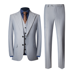 Vente en gros OEM sur mesure, 3 pièces, costumes de bureau vintage de luxe pour hommes, ensemble ajusté pour hommes, costume d'affaires pour hommes - Product Image 2
