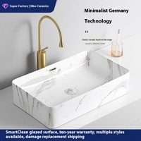 Lavabo de comptoir en céramique avec 5 ans de garantie et poignée unique pour les projets de toilettes d'hôtel et de villa