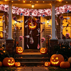 Guirnalda <span class=keywords><strong>de</strong></span> Halloween con Diseño <span class=keywords><strong>de</strong></span> Sangre y <span class=keywords><strong>Terror</strong></span>, Decoración Colgante con Salpicaduras <span class=keywords><strong>de</strong></span> Sangre, Calaveras y Ojos, Ideal para Fiestas <span class=keywords><strong>de</strong></span> Casas Encantadas - Product Image 4