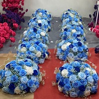 Bola Bunga Gypsophila Mawar Biru Langit Safir Simulasi Sutra - Gaya Romantis untuk Dekorasi Pernikahan & Tempat Acara