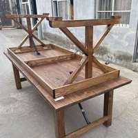 Tables de salle à manger rustiques en bois massif pour hôtels et salons, portables et durables