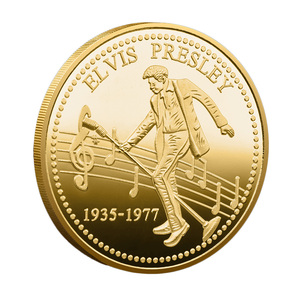 Moneta Commemorativa in Metallo a Tema Elvis Presley, Il Re del Rock 'n' Roll, con Incisione su Entrambi i Lati, da Collezione per Fan - Product Image 3